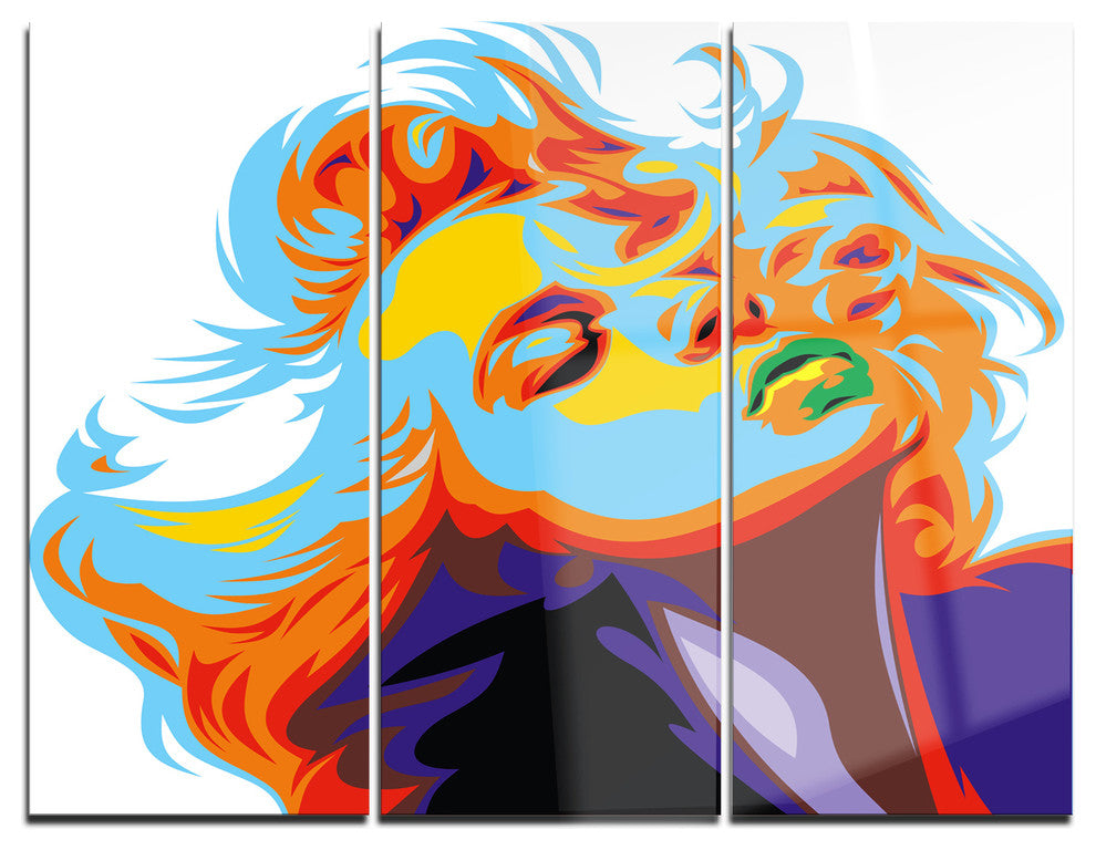 "Blonde Girl Art" Glossy Metal Wall Art, 3 Panels, 36"x28"