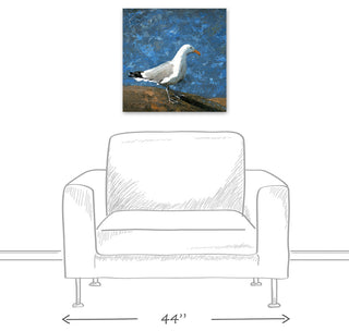 Painted Coastal Seagull 20x20 Canvas Wall Art