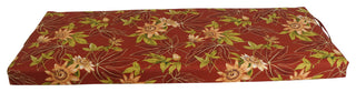 54"X19" Patterned Outdoor Spun Polyester Bench Cushion, Passion Ruby