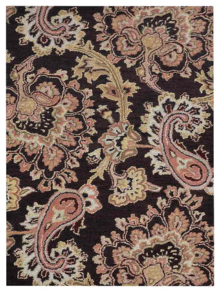 HAND TUFTED WOOL ECO-FRIENDLY AREA RUGS-Brown Color, Floral Design