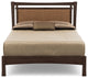 Monterey Bed, Upholstered Headboard, Smoke Cherry, Dark Brown Microsuede, Queen