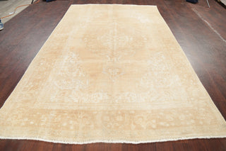Consigned, Vintage-Style Faded Handmade Persian Wool Area Rug, Beige, 6x10