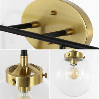 Caleb 30.75" 4-Light Contemporary Transitional Iron/Glass LED Vanity Light