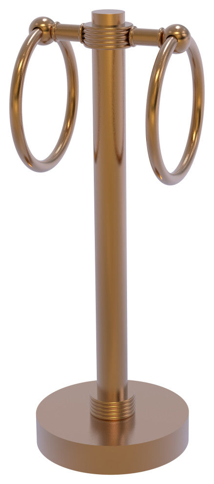 Vanity Top 2 Towel Ring with Groovy Accents, Brushed Bronze