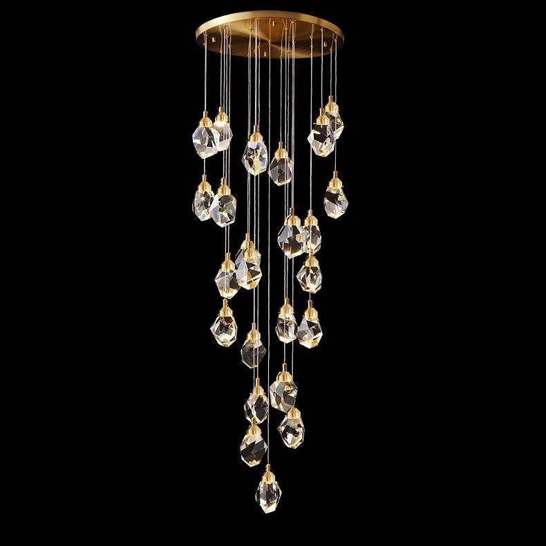 Geometric Irregular Cut Crystal Chandelier Lighting, 15 Lights