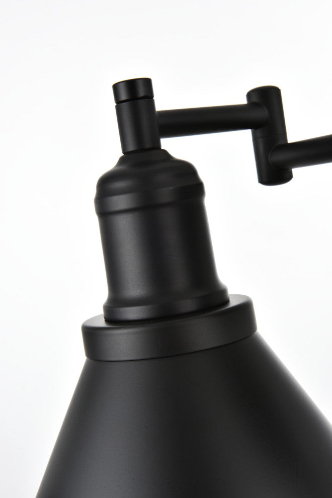 1 Light Black Swing Arm Plug, Wall Sconce