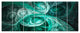 Mystic Turquoise Fractal, Abstract Wall Art Canvas, 83"x32", 7 Panels