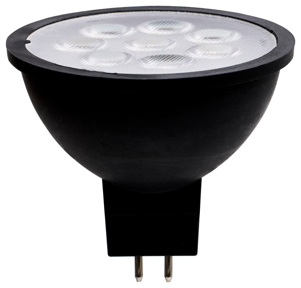 6.5W MR16 LED, Black Finish, 3000K, GU5.3 Base, 500 Lumens, 12V