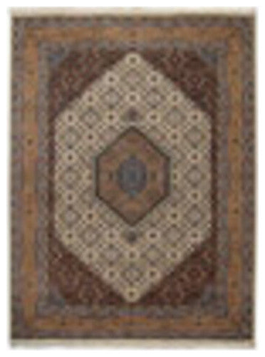 Hand Knotted Nir Wool Area Rug Oriental Cream