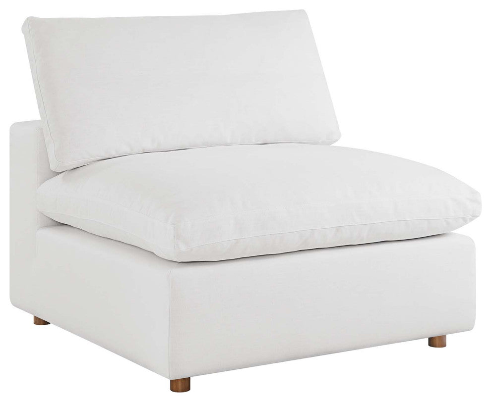 Commix Down Filled Overstuffed 5-Piece Armless Sectional Sofa, Pure White