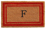 Red Border 18"x30" Monogram Doormat, Letter F