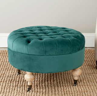 Safavieh Clara Tufted Round Ottoman, Marine