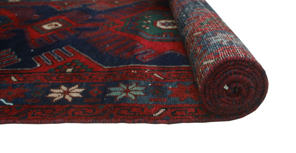 Fine Vintage Distressed Bibigul Navy Runner