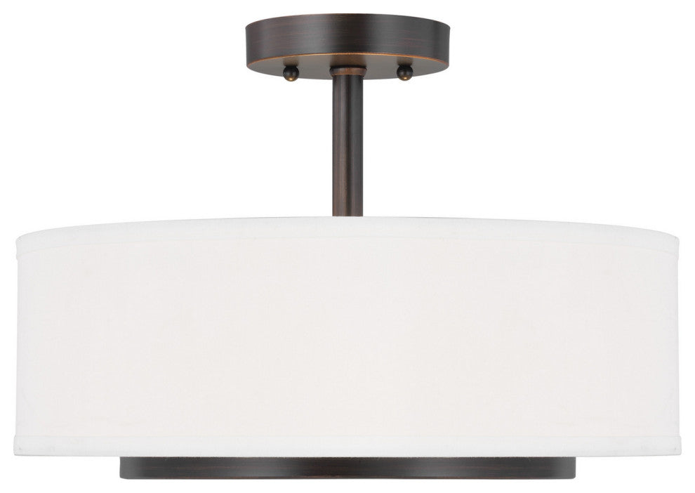 Nance 2-Light Semi-Flush Convertible Pendant, Bronze