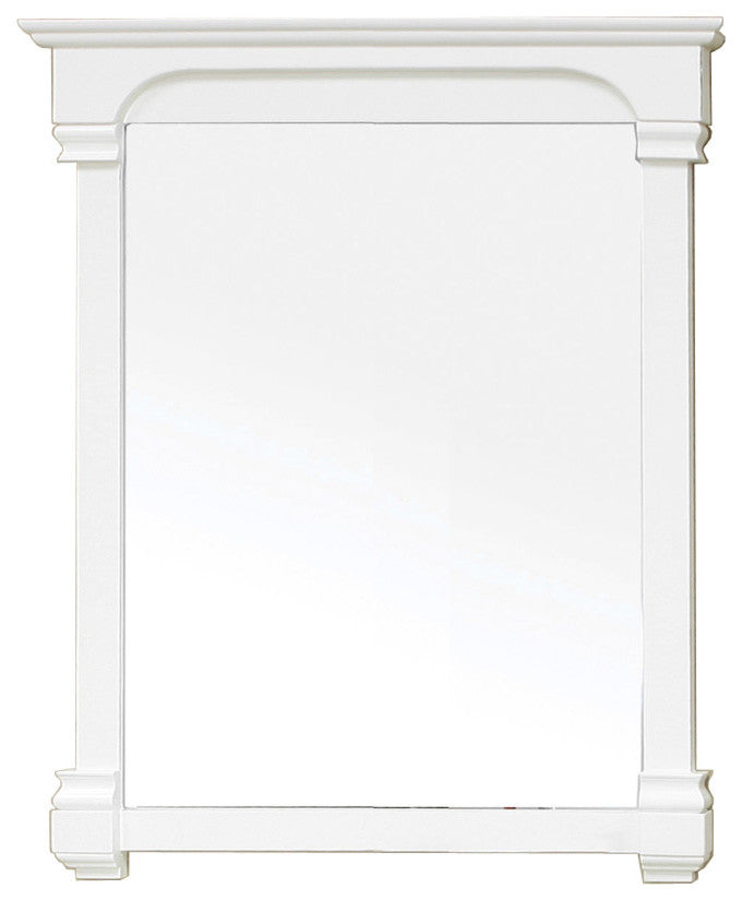 36" Solid Wood Frame Mirror, Cream
