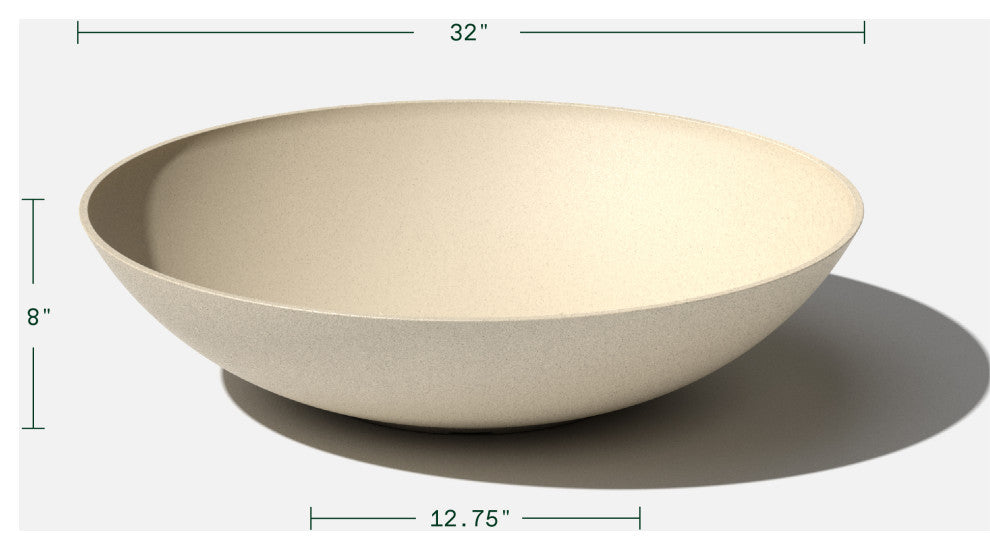 Lane Round Planter Bowl, Sand, 32'''', 2 Pack