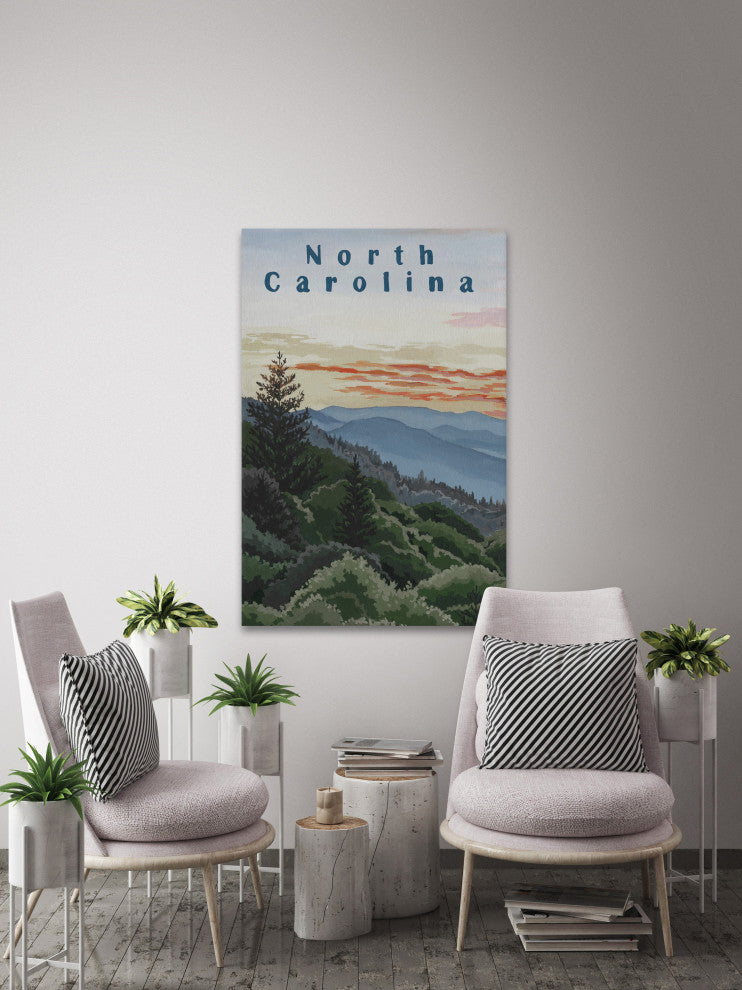 "At Mountain View" Painting Print on Wrapped Canvas, 40x60