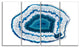 Blue Agate Crystal, Abstract Canvas Wall Art Print, 48"x28", 4 Panels