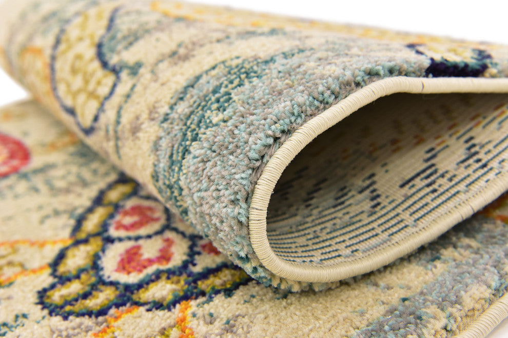 Unique Loom Beige Treasure Positano 2' 2x6' 7 Runner Rug