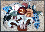 Kitchen Backsplash, Exotic Fruits and Florals, 26"x36"