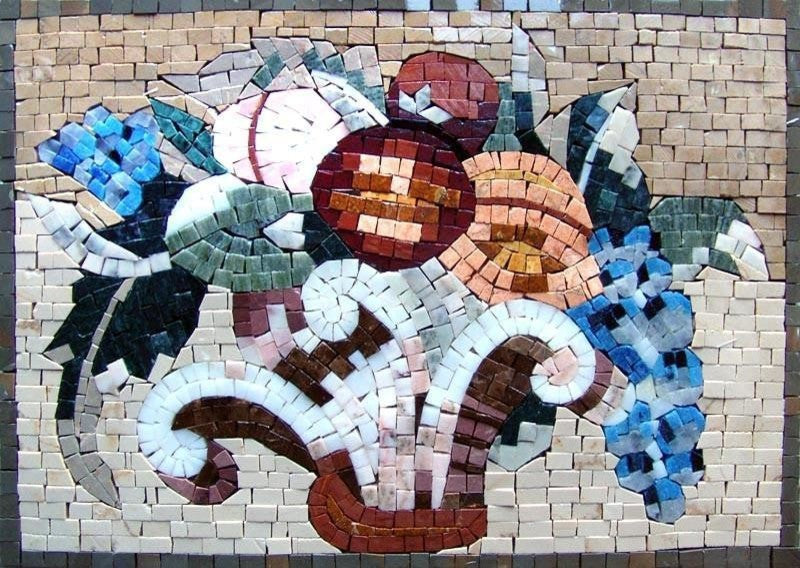 Kitchen Backsplash, Exotic Fruits and Florals, 26"x36"