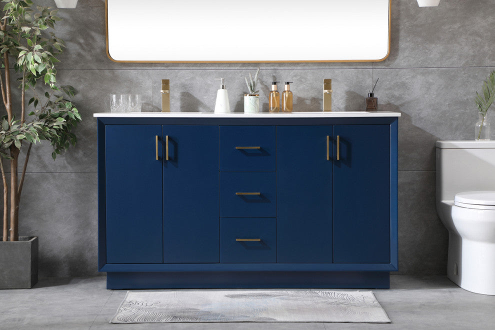54" SIngle Bathroom Vanity, Blue