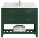 Parker 42 Single Sink Bath Vanity in Lafayette Green  2" Piatra Gray