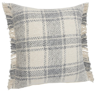 Charles Casual Plaid Cabin Throw Pillow With Fringe