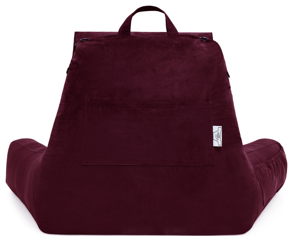 Medium Husband Pillow Mauve Purple Removable Neck Roll, Reversible Cover
