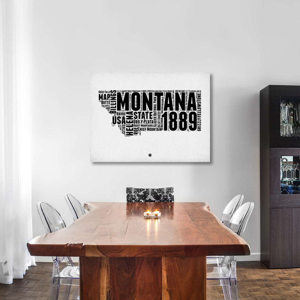 "Montana Watercolor Word Cloud" Fine Art Print
