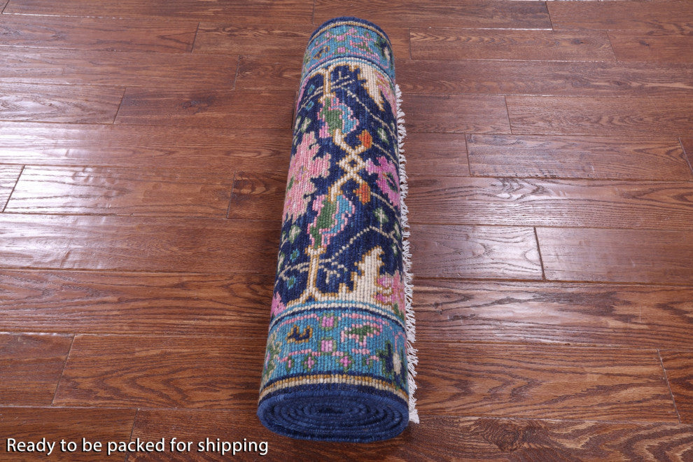 Runner Turkish Oushak Hand-Knotted Wool Rug 2' 7" X 10' 1" - Q15919