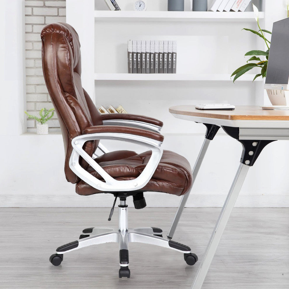 2xhome Deluxe Professional PU Leather Big Tall Ergonomic Office High Back Chair,
