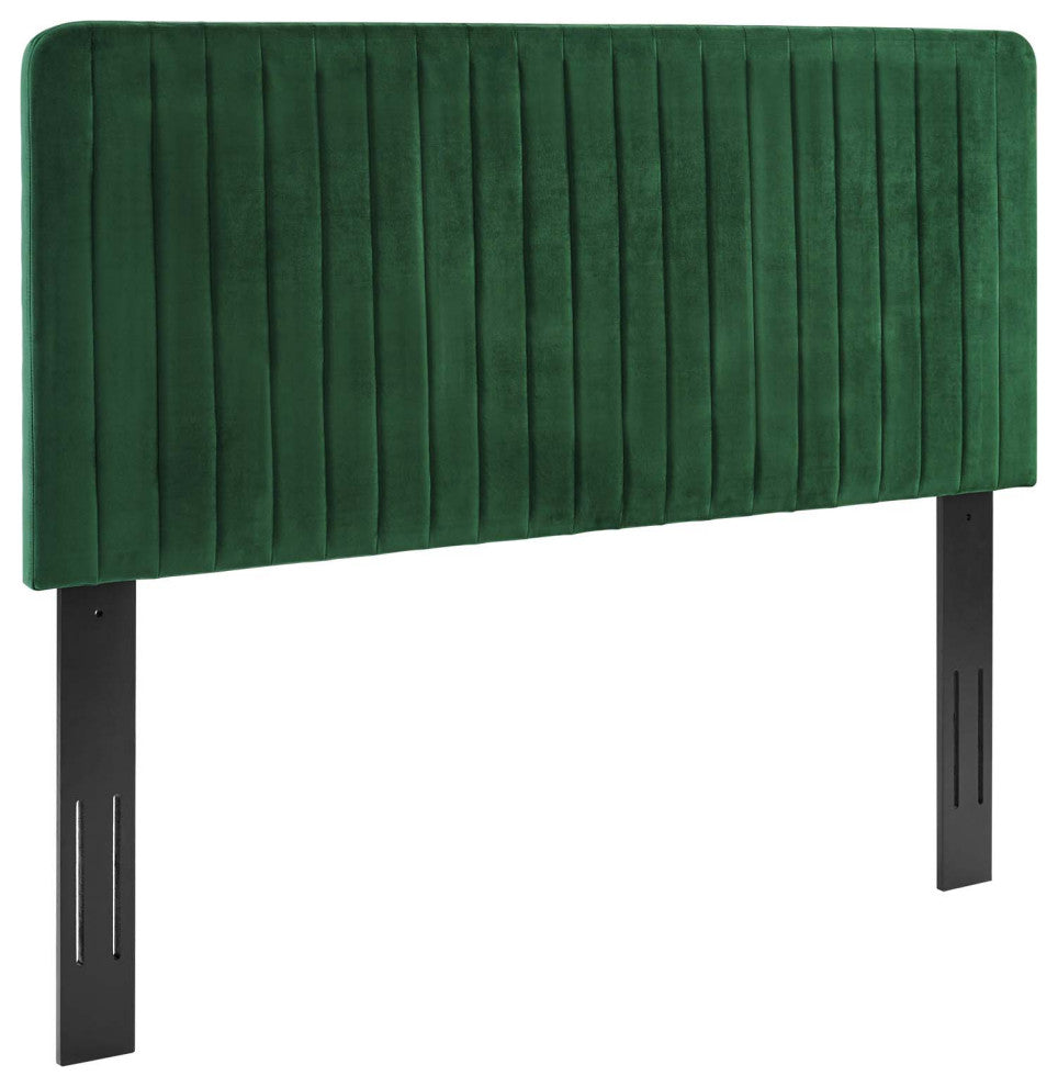 Milenna Channel Tufted Performance Velvet Full/Queen Headboard Emerald