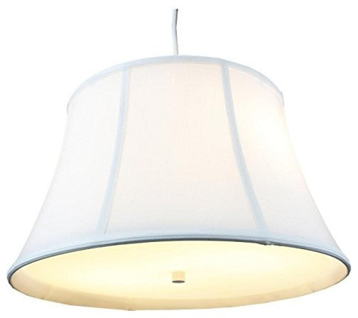 2 Light Swag Plug-In Pendant 17"w White Shantung with Diffuser, White Cord