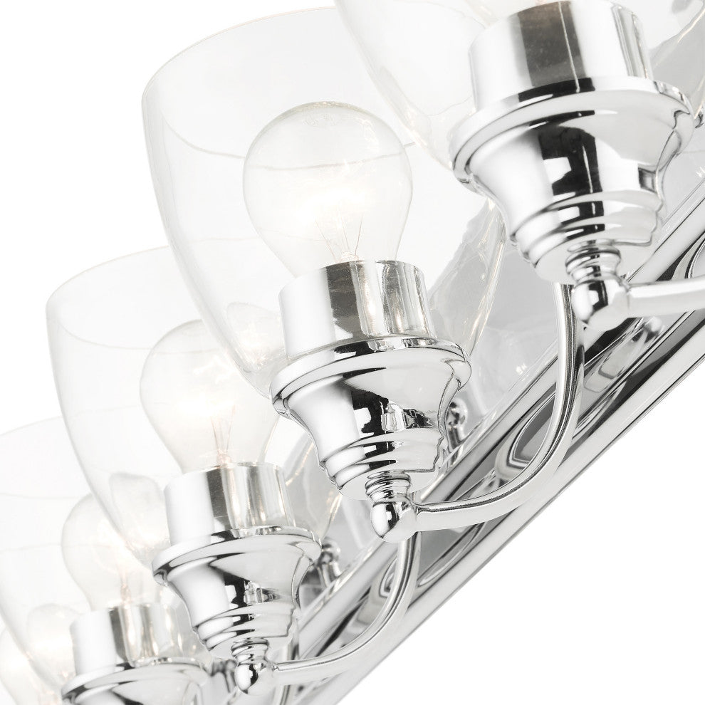 Polished Chrome Transitional, Colonial, Vanity Sconce