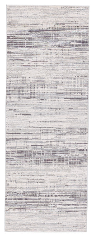Vibe by Jaipur Living Zesiro Abstract Gray/Ivory Area Rug, 3'x8'