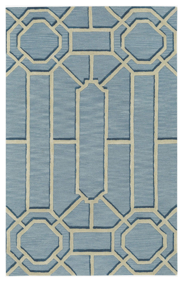 Capel Williamsburg Ironworks Pale Blue 3306_440 Hand Tufted Rugs - 5' X 8' Recta