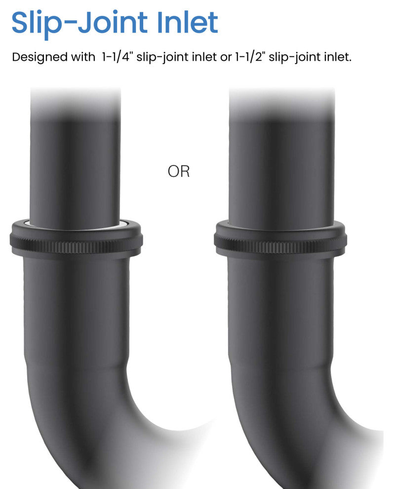 Kibi 1-1/2" P-Trap, Matte Black