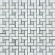 Thassos White Marble Polished Pinwheel Mosaic Tile w/ Ming-Green Dots