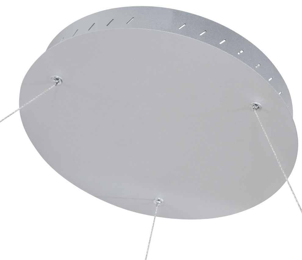 51" Tania LED Circular Chandelier, Adjustable Suspension Fixture, Silver