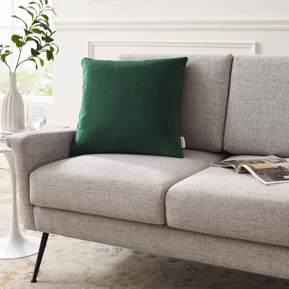 Enhance 20" Performance Velvet Throw Pillow EEI-4699-GRN
