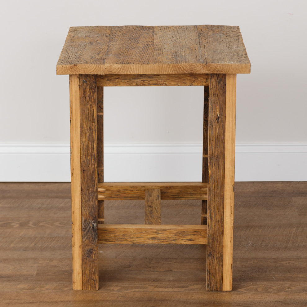 Reclaimed Oak End Table, Natural