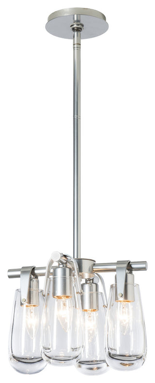 Eos Semi-Flush/Pendant, Sterling Finish, Clear Glass