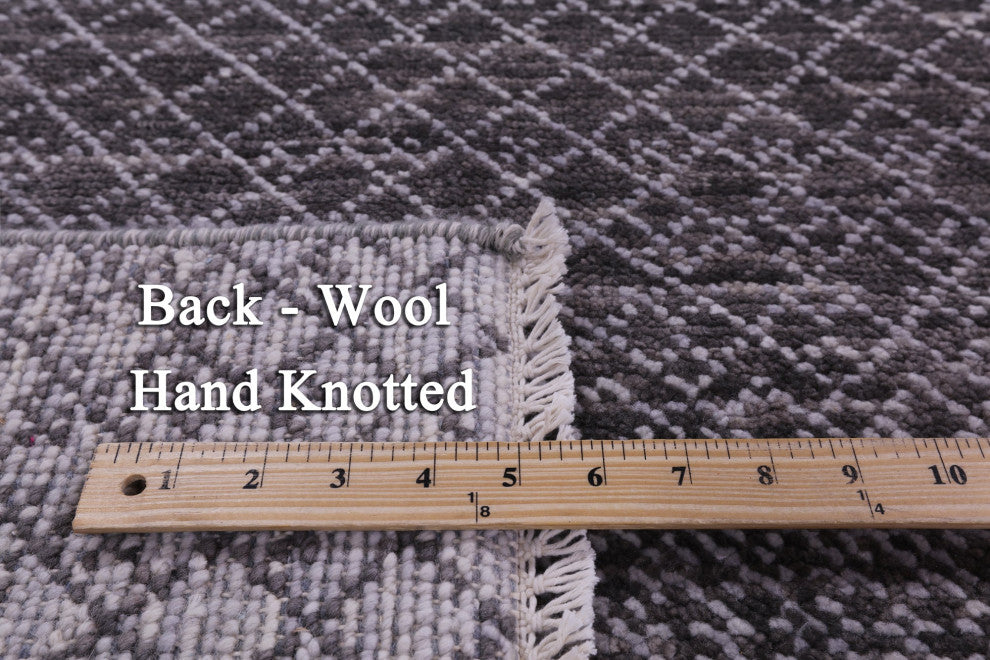 8' 2" X 9' 9" Savannah Grass Handmade Wool Rug - Q13232