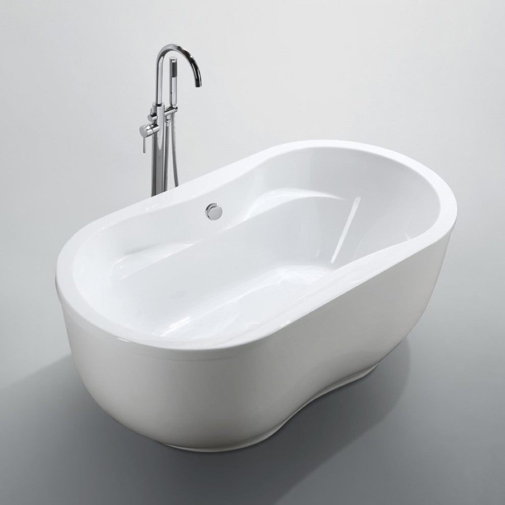 Brescia 65" Freestanding Bathtub, Glossy White
