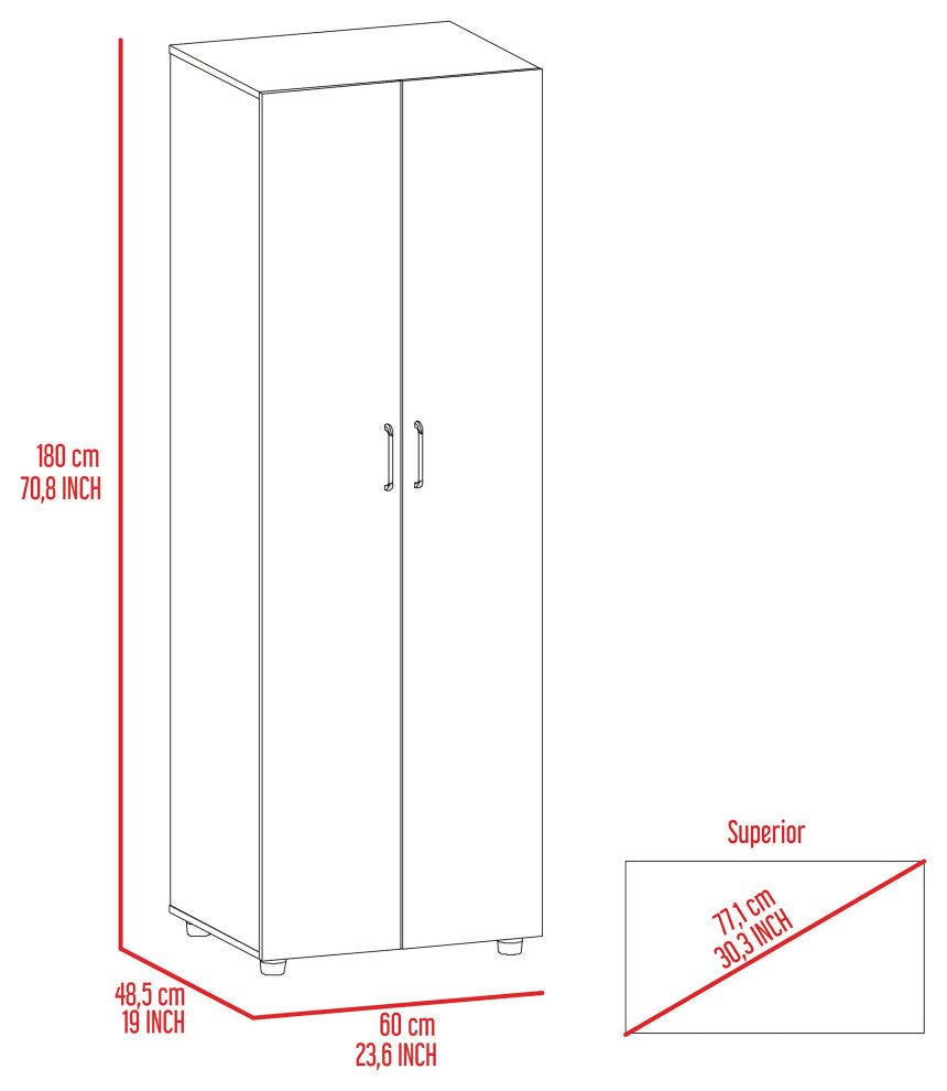 DEPOT E-SHOP Bidrell 2 Piece Bedroom Set, Armoire and Drawer Dresser