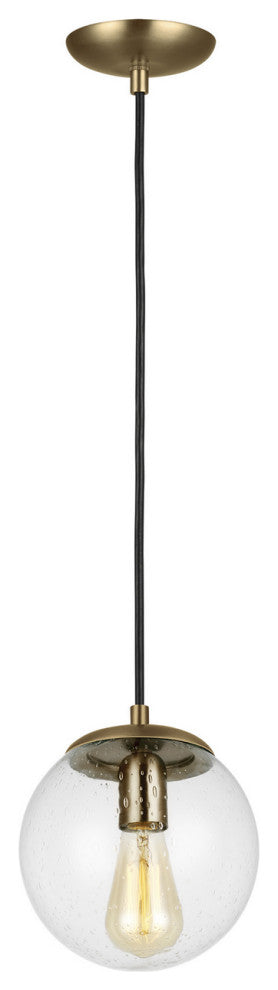 Leo - Hanging Globe 1-Light Pendant, Satin Brass