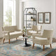 Armchair and Loveseat Sofa Set, Fabric, Beige, Modern, Living Lounge Hospitality