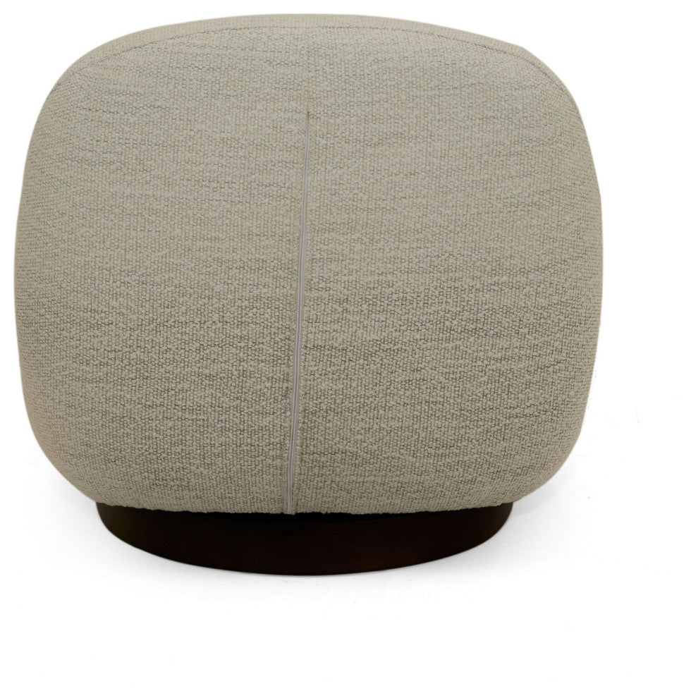 Modrest Renee Modern Cream Fabric Swivel Chair