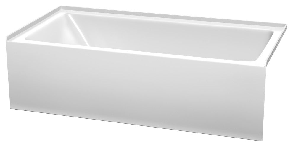 Grayley 60x30x18" Alcove Bathtub With Right-Hand Drain and Trim, Matte Black